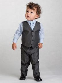 img 3 attached to Shiny Penny Boys Formal Suit Set with Necktie, Sizes 3-7