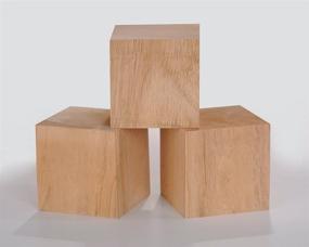 img 1 attached to Versatile and Durable: 3 Inch Solid Wood Blocks - Pack of 3 for All Your Crafting and Building Needs!