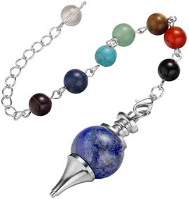 img 4 attached to 💎 Eye-catching JUNHAN Gemstone Pendulum Divination Jewelry for Boys