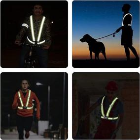 img 2 attached to 🏃 MuiSci Reflective Gear: Ultra Visible Running Vest with 360° High Visibility for Safety - Perfect for Men, Women, Runners, Night Walkers, Bikers, Jogging, Cycling, Walking