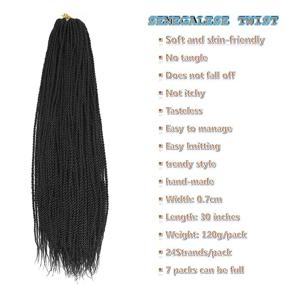img 3 attached to Senegalese Crochet 24Strands Synthetic Braids
