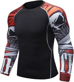 img 3 attached to 👕 Fanii Quare Men's Soft Fit Long Sleeve Workout Rashguard: Advanced Cooling and Compression Fitness Shirt