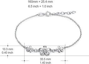 img 3 attached to 🌼 Dainty Sterling Silver Daisy Flower Pearl Snake Chain Bracelet for Women, Teens, and Girls