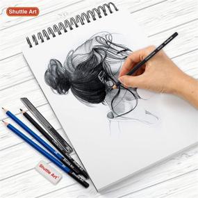 img 3 attached to 📒 Shuttle Art 9”x12” Sketch Pad, 260 Sheets: Pack of 2, Spiral Bound Drawing Pad with Durable Acid-Free Paper – Ideal Sketch Book for Kids, Teens & Adults