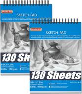 📒 shuttle art 9”x12” sketch pad, 260 sheets: pack of 2, spiral bound drawing pad with durable acid-free paper – ideal sketch book for kids, teens & adults logo