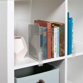 img 1 attached to 📚 Richards Clear Acrylic Closet Shelf Divider Separator 6 Pack - Ultimate Storage and Organization Solution for Bedroom, Bathroom, Kitchen, and Office Shelves (9875300-3)