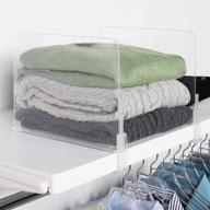 📚 richards clear acrylic closet shelf divider separator 6 pack - ultimate storage and organization solution for bedroom, bathroom, kitchen, and office shelves (9875300-3) logo