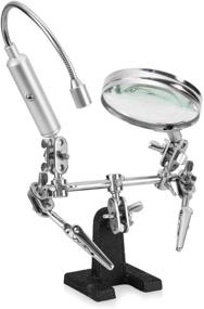 img 4 attached to 🔍 Ram-Pro Helping Hand Magnifier Glass Stand - Flexible Neck LED Flashlight & Alligator Clips Included - 3x Magnifying Lens for Soldering, Crafting & Inspecting Micro Objects