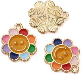 img 3 attached to Beadthoven Smiling Pendants Rainbow Sunflower