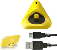 yellow charger dock stand for nintendo switch lite: type c input port & usb c charging cord included logo