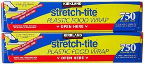 img 2 attached to 📦 Kirkland Signature Stretch Tite Plastic Wrap Pack, 750ft x 1in (1500 Sqft), 2-Pack