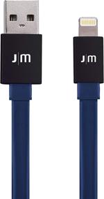 img 4 attached to 📱 Просто Mobilе AluCable Flat Lightning Connector для iPhone, iPad и iPod - высокоскоростной алюминиевый 2,4A, черный / синий (DC-268BL)