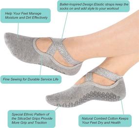 img 2 attached to 🧦 Ultimate Comfort and Grip: Women's Cushioned Non-Slip Yoga Barre Pilates Socks, Size 4-7