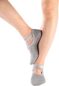 img 1 attached to 🧦 Ultimate Comfort and Grip: Women's Cushioned Non-Slip Yoga Barre Pilates Socks, Size 4-7