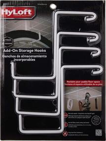 img 4 attached to 🔗 HyLoft 00212 Add-On Storage Hook Accessory for HyLoft Model-540 Ceiling Rack, 4 Pack, White