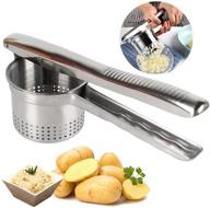 🥔 vinealley stainless steel potato ricer & no lumps potato masher | large capacity food ricer for cauliflower, fruits, yams, squash | kitchen tool & utensil, safe for dishwasher logo