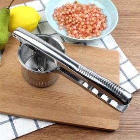 img 3 attached to 🥔 VINEALLEY Stainless Steel Potato Ricer & No Lumps Potato Masher | Large Capacity Food Ricer for Cauliflower, Fruits, Yams, Squash | Kitchen Tool & Utensil, Safe for Dishwasher