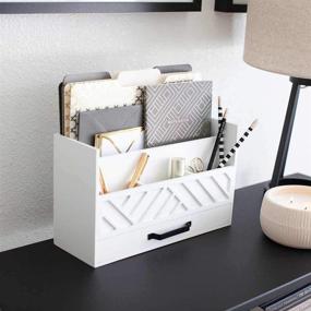 img 2 attached to 📚 Enhance Your Workspace with the Blu Monaco White Wood Desk Organizers and Storage – Versatile Drawer for Efficient Bill & Mail Sorting – Ideal Countertop & Kitchen Organizer – Desk Accessories & Workspace Organizers