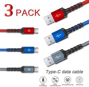 img 1 attached to High-Speed USB to Type C Cable Charger: 3-Pack 6FT Fast Charging Cord, Compatible with Samsung Galaxy S9 S8 Note 9 Note 8 Plus and More Devices