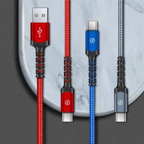 img 3 attached to High-Speed USB to Type C Cable Charger: 3-Pack 6FT Fast Charging Cord, Compatible with Samsung Galaxy S9 S8 Note 9 Note 8 Plus and More Devices