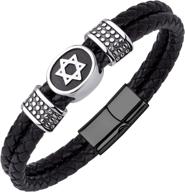 stainless braided leather bracelet for boys - 555jewelry boys' jewelry collection логотип