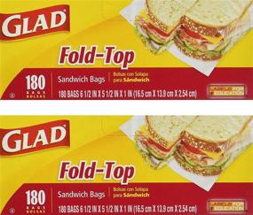 img 2 attached to Glad Fold Top Sandwich 🥪 Bags: 360-Count Plastic Bags, Perfect for On-the-Go!