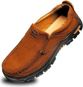 img 4 attached to TFO Leather Loafers Walking Trekking Men's Shoes