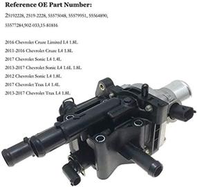 img 3 attached to 🔧 Engine Coolant Thermostat Housing with Sensor Gasket for Chevrolet Cruze/Sonic/Trax 2011-2017, Replaces OEM Part 25192228