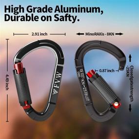 img 3 attached to 🧗 High-Strength Auto Locking Carabiners for Climbing: FVW 3-Piece Set for Hammocks, Swing, Leash, Camping, Hiking & Utility