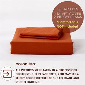 img 1 attached to 💤 ALAZURIA Bedding Duvet Cover Set: Wrinkled Style 100% Washed Microfiber, Ultra Soft, and Breathable in Clay Terracotta - Queen Size (1 Duvet Cover + 2 Pillow Cases)