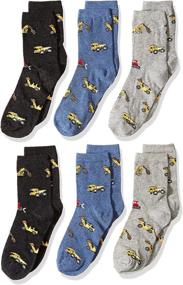 img 1 attached to Country Kids Boys Digger Bulldozer Excavator Cotton Crew Socks - Pack of 6: Fun and Functional Footwear for Kids