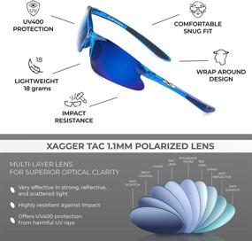 img 2 attached to Xagger Youth Polarized Sports Sunglasses for Boys and Girls (Age 8-16) - Ideal Eyewear for Kids, Teens, Baseball, Softball