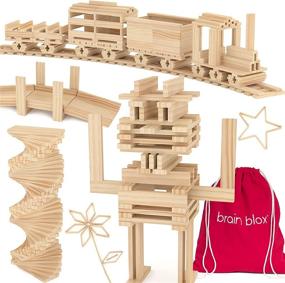 img 4 attached to Boost Your Child's Creativity with Brain Blox Wooden Building Blocks: Educational Building Toys and Stacking Blocks