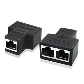 img 4 attached to Улучшите свою сетевую связь с адаптером Ethernet Splitter - RJ45 LAN Network Internet Splitter для кабелей Cat5, Cat5e, Cat6, Cat7 - комплект из 2 штук.