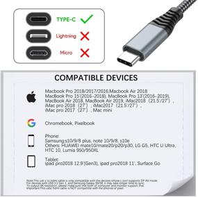img 3 attached to 🔌 6ft/1.8m USB C to HDMI Cable 4K Adapter - ITD ITANDA USB 3.1 Type-C Male to HDMI Male Cable [Thunderbolt 3 Compatible] for MacBook Pro 2016, MacBook 2015, Samsung Galaxy S8/S8+