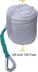 img 3 attached to 🚢 B4B Bang4Buck 3/8 Inch Three Braided Anchor Rope - Heavy Duty Polypropylene Docking Line for Boat Pulling, Mooring and Towing - Thimble Included, 5850LB Breaking Strain