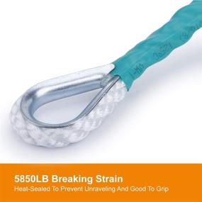 img 2 attached to 🚢 B4B Bang4Buck 3/8 Inch Three Braided Anchor Rope - Heavy Duty Polypropylene Docking Line for Boat Pulling, Mooring and Towing - Thimble Included, 5850LB Breaking Strain
