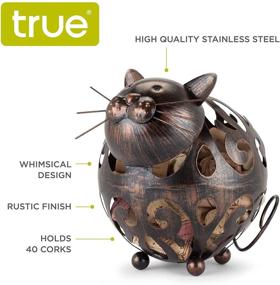 img 3 attached to 🐱 True Whiskers Cat Cork Holder: Stainless Steel with Rustic Finish - Set of 1, 6.8" - Elegant and Functional Cork Storage Solution for Cat Lovers