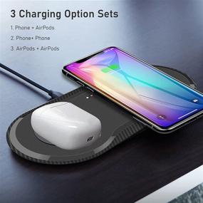 img 3 attached to 🔌 Vchiming 30W Fast Wireless Charger: Dual 15W Charging Station for Galaxy iPhone AirPods - Type C Cable Included (Black)