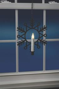 img 2 attached to 🕯️ Xodus Innovations CW1500A: Battery Powered Metal Window Wreath with Warm White LED Flameless Candle Light – Black and White Elegance