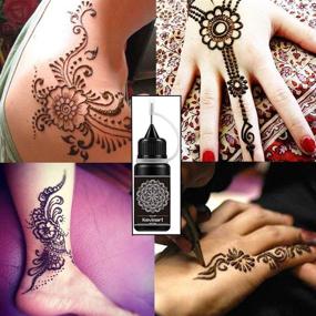 img 1 attached to 🎨 Kevinart Temp Tattoo Kit: 4 Bottles of Freehand Inks for Creative Body Art - Semi Permanent Tattoo Ink/Gel with Cute Designs, Adhesive Stencils - Ideal for Men, Women, Kids, Girls, Boys - Drawing Fun and Supplies