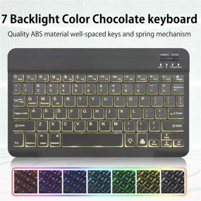 img 3 attached to 💻 iPad 8th Gen Keyboard Case 2020 10.2 inch - Detachable Backlit Keyboard & Pencil Holder - Black