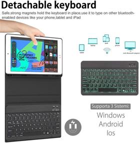 img 1 attached to 💻 iPad 8th Gen Keyboard Case 2020 10.2 inch - Detachable Backlit Keyboard & Pencil Holder - Black