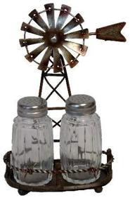 img 1 attached to Whimsical Windmill Salt and Pepper Shaker Set: Quirky Kitchen Décor