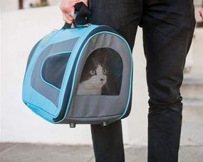 img 2 attached to Water-Resistant Pet Magasin Airline Approved Cat Carrier - Collapsible Soft-Sided Kennel for Cats, Small Dogs, Puppies, and Small Animals