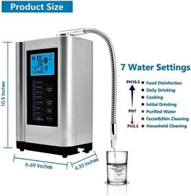 img 2 attached to Advanced Alkaline Water Ionizer: -500mV ORP, pH 3.5-10.5 Purifier Machine, Home Water Filter with 7 Settings, 6000L Per Filter, Auto-Cleaning, Intelligent Voice (Silver)