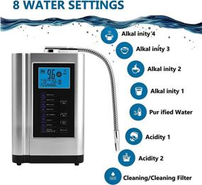 img 3 attached to Advanced Alkaline Water Ionizer: -500mV ORP, pH 3.5-10.5 Purifier Machine, Home Water Filter with 7 Settings, 6000L Per Filter, Auto-Cleaning, Intelligent Voice (Silver)