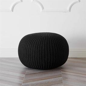 img 3 attached to Urban Shop Round Knit Pouf Furniture