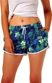 img 2 attached to Shorts Athletic Hawaiian Tropical Pockets Women's Clothing in Swimsuits & Cover Ups