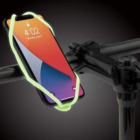 img 4 attached to 🚲 Bone Bike Tie 4 Bike Phone Mount: Universal Silicone Holder for 4.7"-7.2" Devices - Luminous & Face ID Compatible